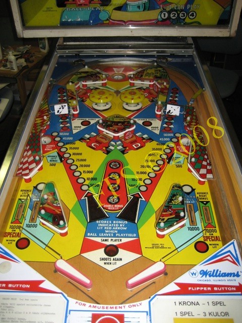 1976 Williams Industries Grand Prix Pinball Machine